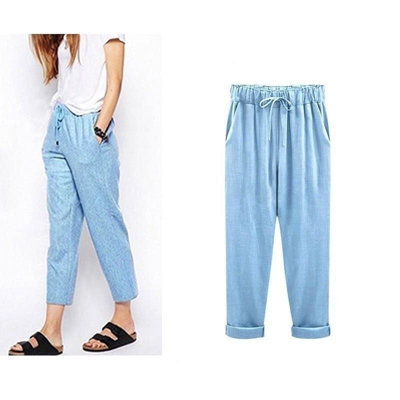 Levoire | Femme Pantalon Décontracté - L'été Bleu Ciel