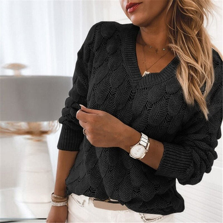 Levoire | Pull Avec Motif De Feuille Noir