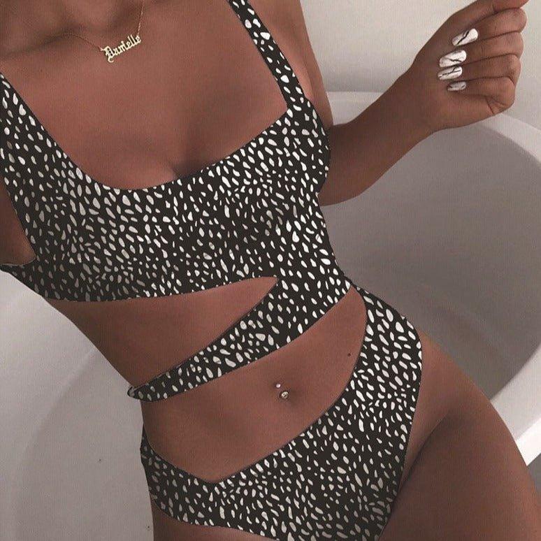 Levoire | Maillot De Bain Une Pièce Avec Découpes Pour Femmes Noir et blanc