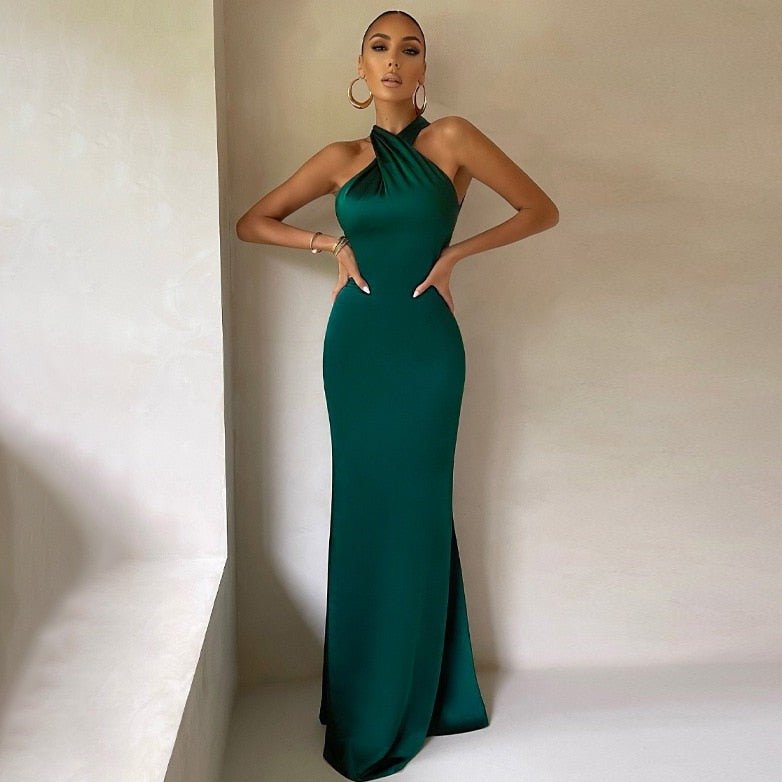 Levoire | Robe Maxi Sans Bretelles Pour Femmes Vert