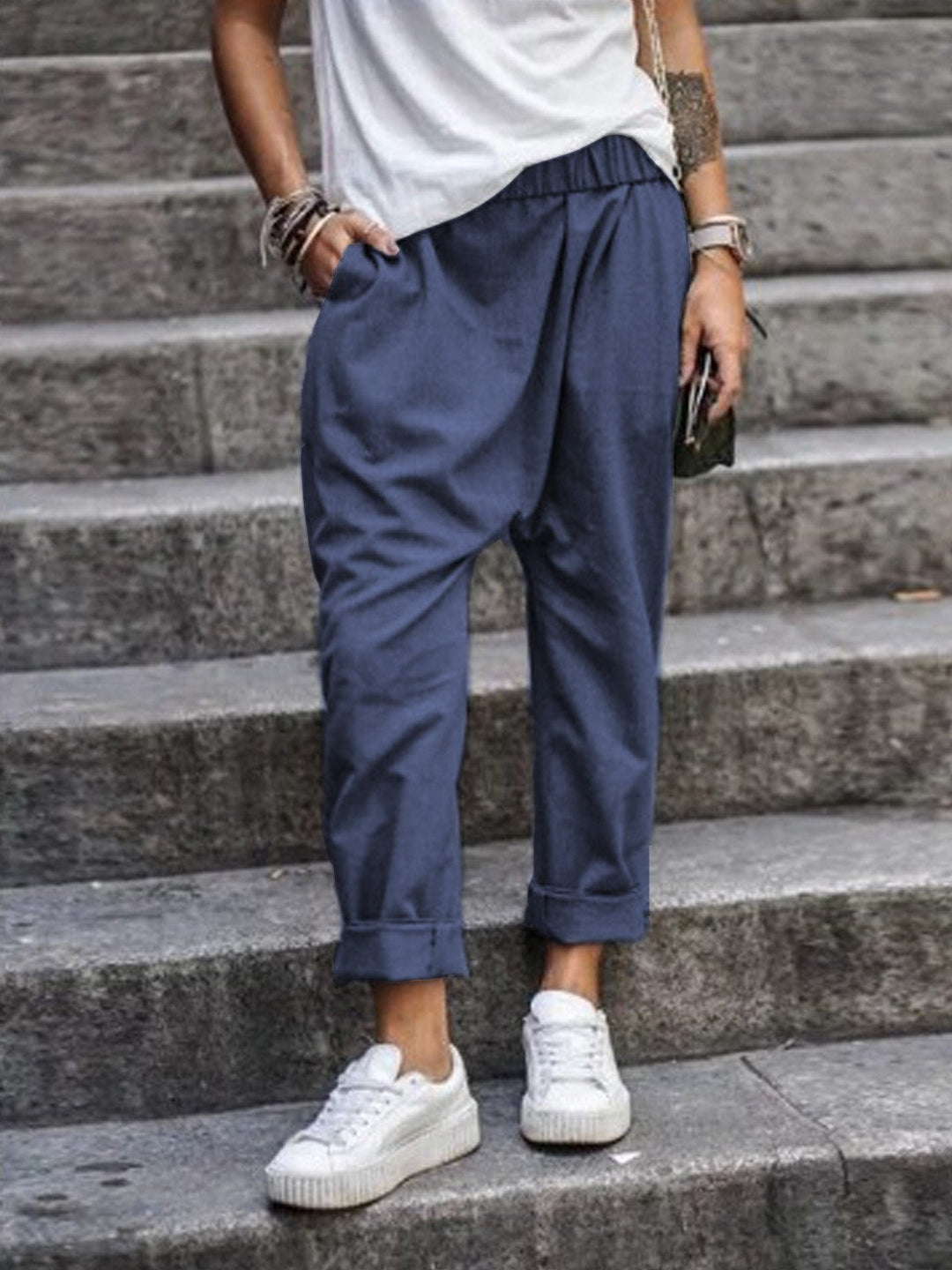 Levoire | Pantalon En Lin Stylé Bleu profond