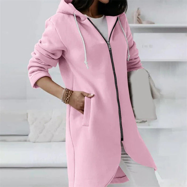 Levoire | Gilet À Capuche Long Confortable Pour Femmes Rosa