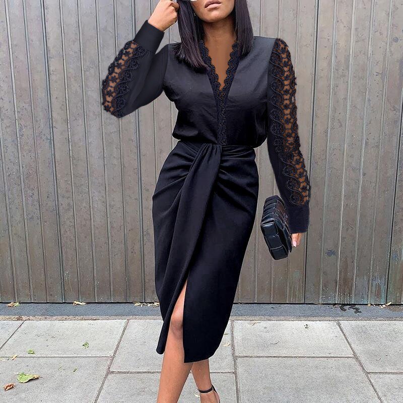 Levoire | Rento Robe Midi Avec Col Rond Et Impression Unique Émeraude