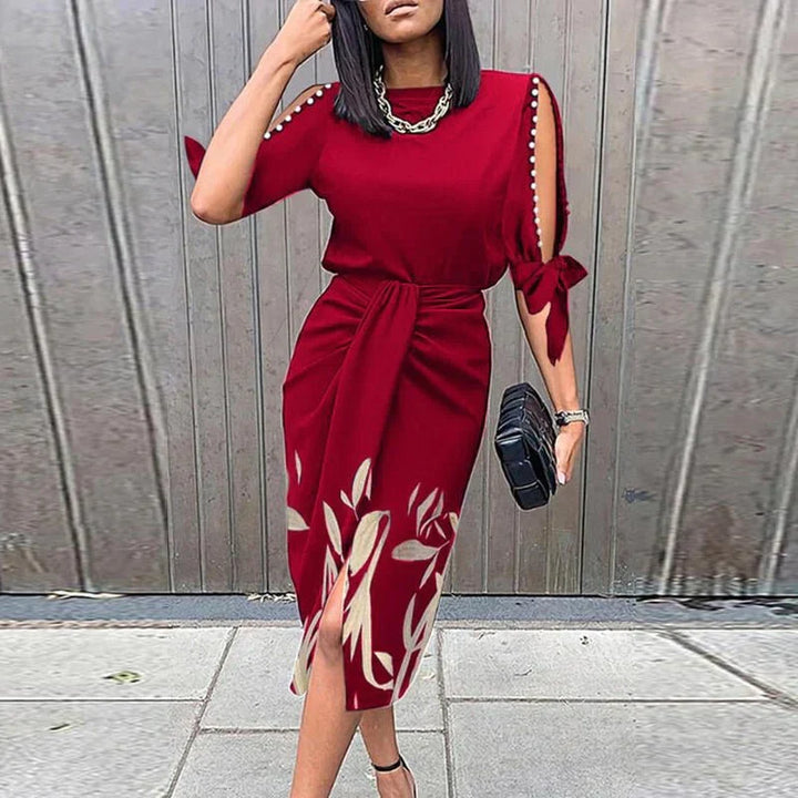 Levoire | Robe de mode avec motif floral Impression bordeaux