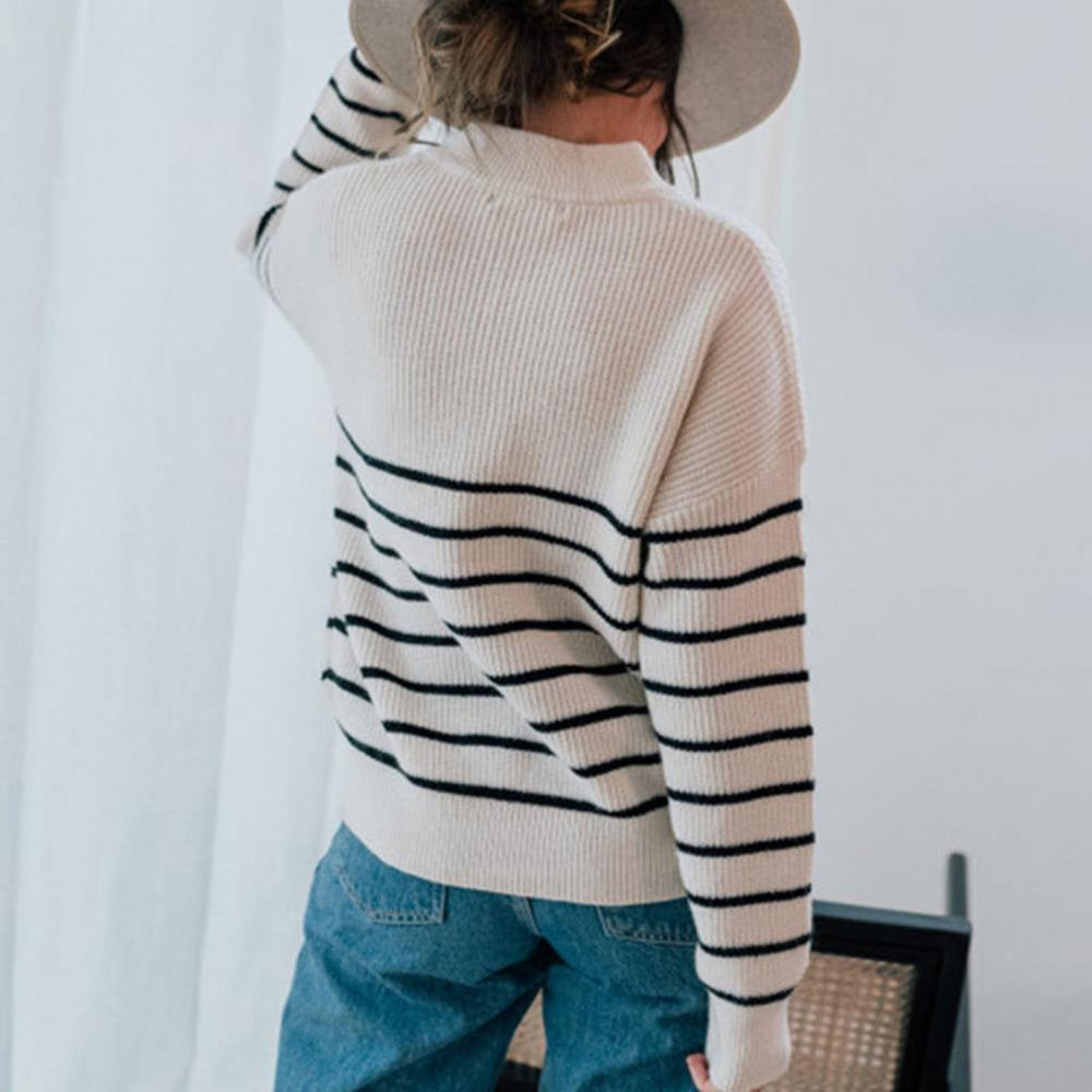 Levoire | Pull À Col En V Confortable Avec Fermeture Éclair Pour Femmes