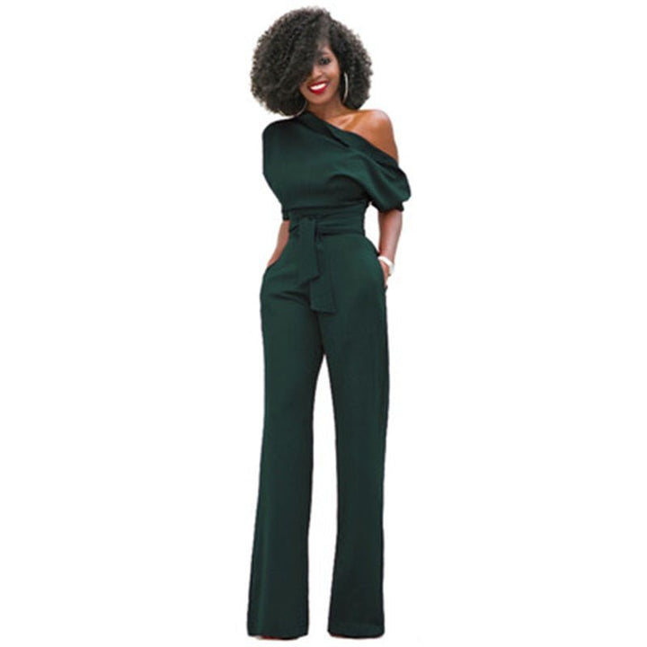 Levoire | Combinaison Élégante Et Sans Épaules Avec Ceinture Pour Femmes Vert