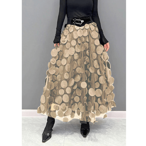 Levoire | Jupe Femme Jupe à Pois Design Tendance Nouveau Style Khaki