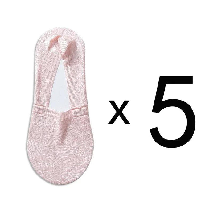 Levoire | Femmes Best-Seller Dentelle Fleur Antidérapant Chaussettes Cheville 6 UE 35-40