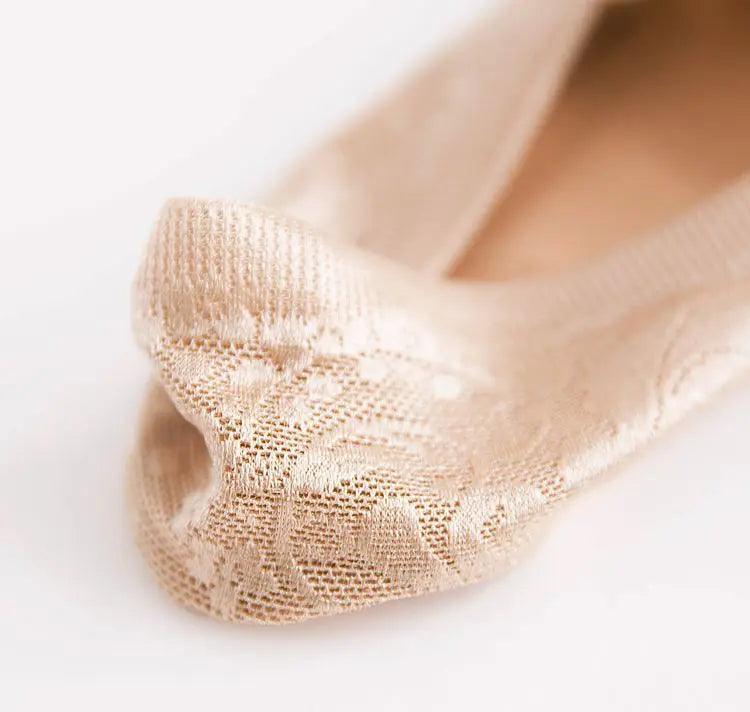 Levoire | Femmes Best-Seller Dentelle Fleur Antidérapant Chaussettes Cheville