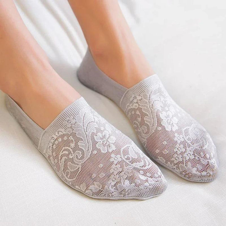 Levoire | Femmes Best-Seller Dentelle Fleur Antidérapant Chaussettes Cheville