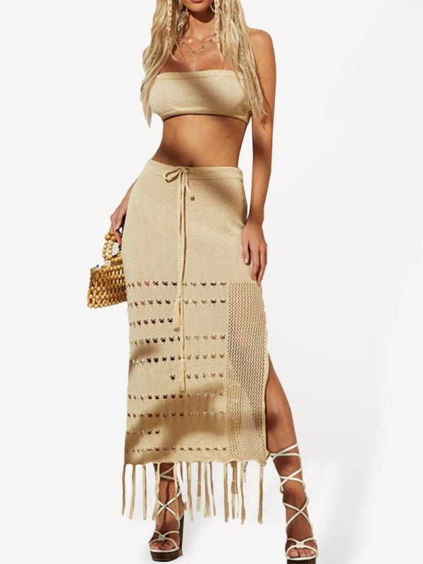 Levoire | Femmes Bikini Couverture Robe Tunique Robe Deux Pièces Pantalons Pintroset Plage Crème Solaire Robe Khaki