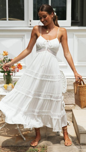 Levoire | Femme Robe midi pointue bohémienne à panneaux