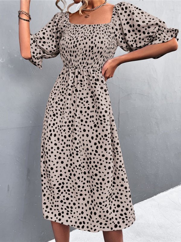 Levoire | Femme Mode de Loisirs Découpe Carré En-Un Découpe Deux-Porter Rétro Imprimé Léopard Robe