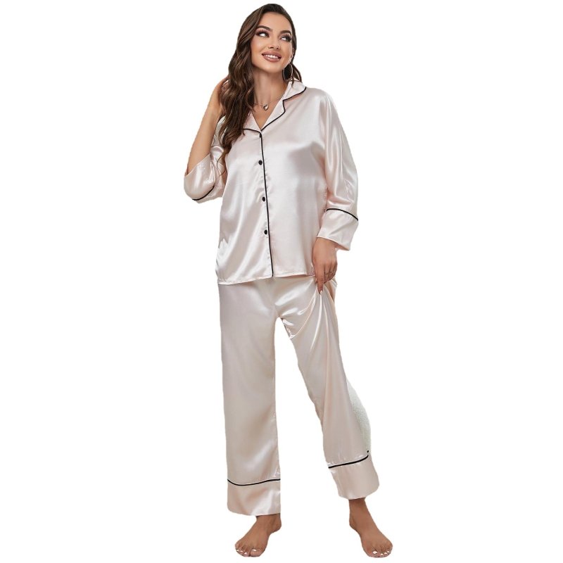 Levoire | Combinaison pyjama à manches longues en soie Bourette pour femmes Cracker kaki