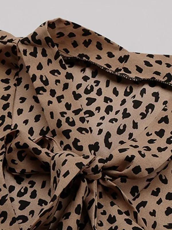 Levoire | Femmes Pendule Motif léopard Chemise à nouer