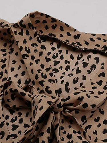 Levoire | Femmes Pendule Motif léopard Chemise à nouer