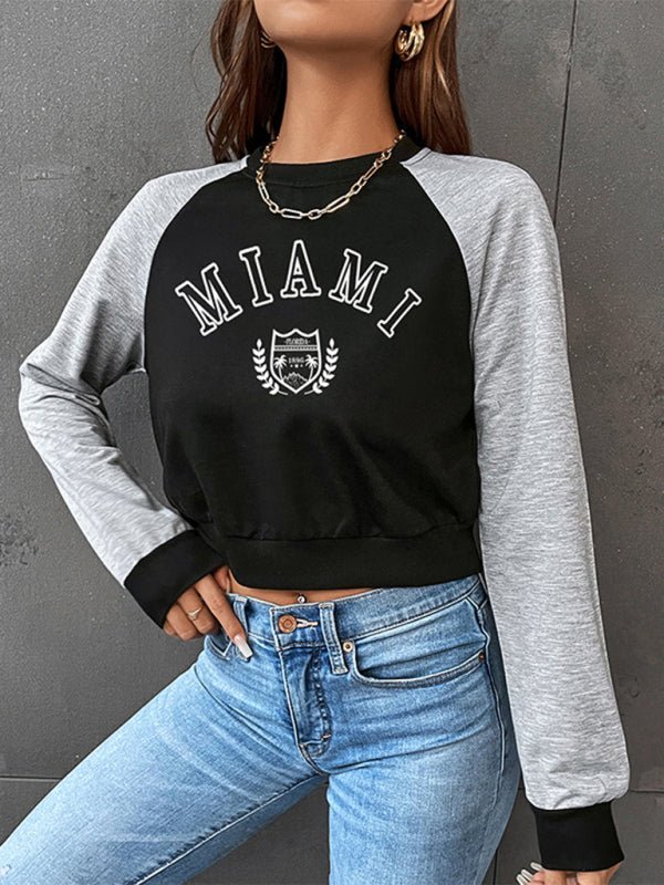 Levoire | Femmes Sweatshirt Raglan Découpé à Manches Longues