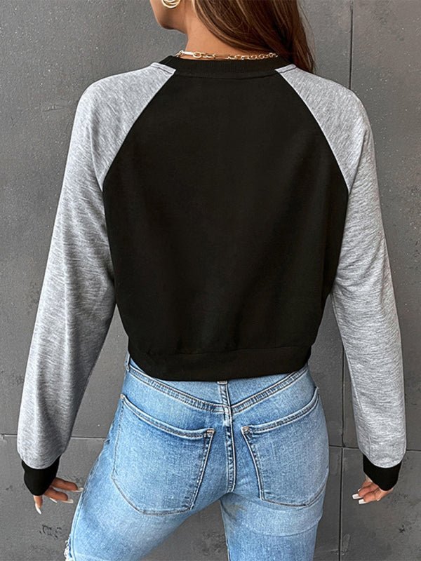 Levoire | Femmes Sweatshirt Raglan Découpé à Manches Longues
