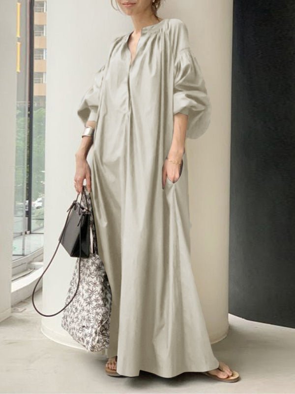 Levoire | Femme Élégante Robe Chemise Sans Manches à Boules Krakker khaki