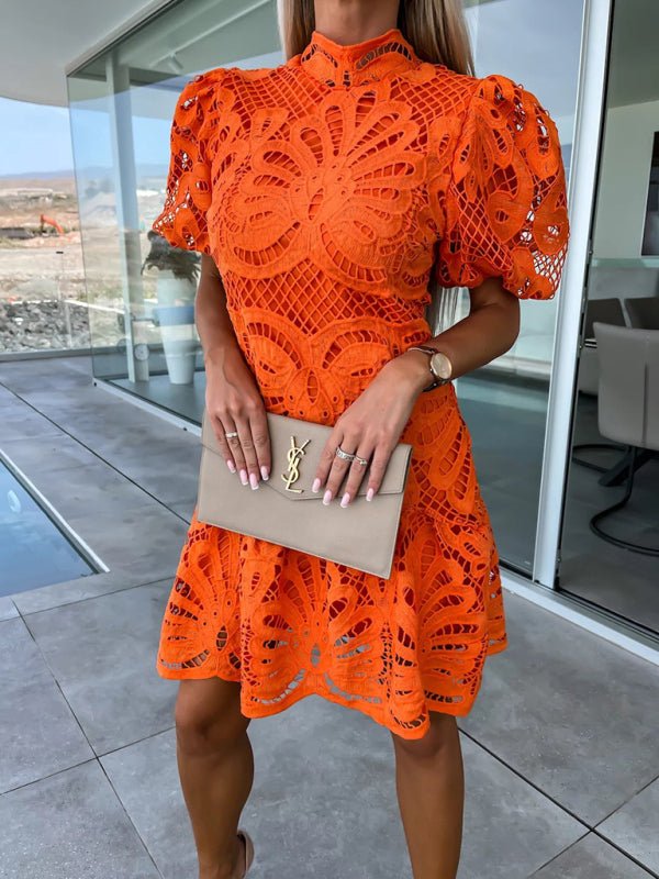 Levoire | Vêtements pour femmes Panneau en dentelle Combinaison Orange