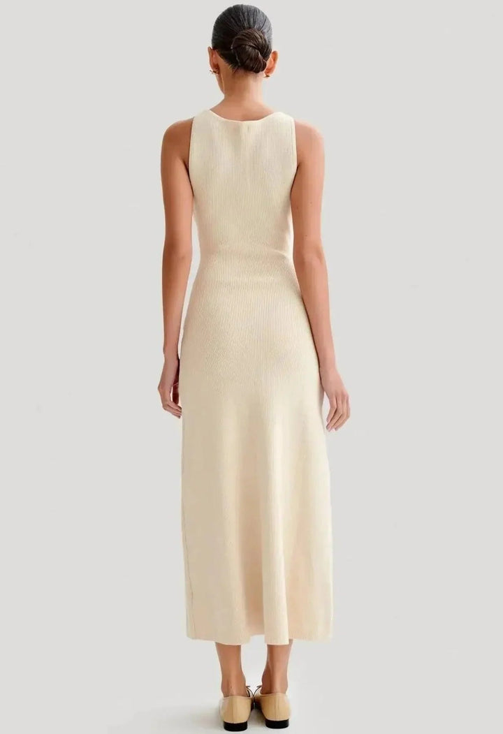Levoire | Robe Maxi Tricot Sans Manches Femme Ajustée Élégante & Polyvalente