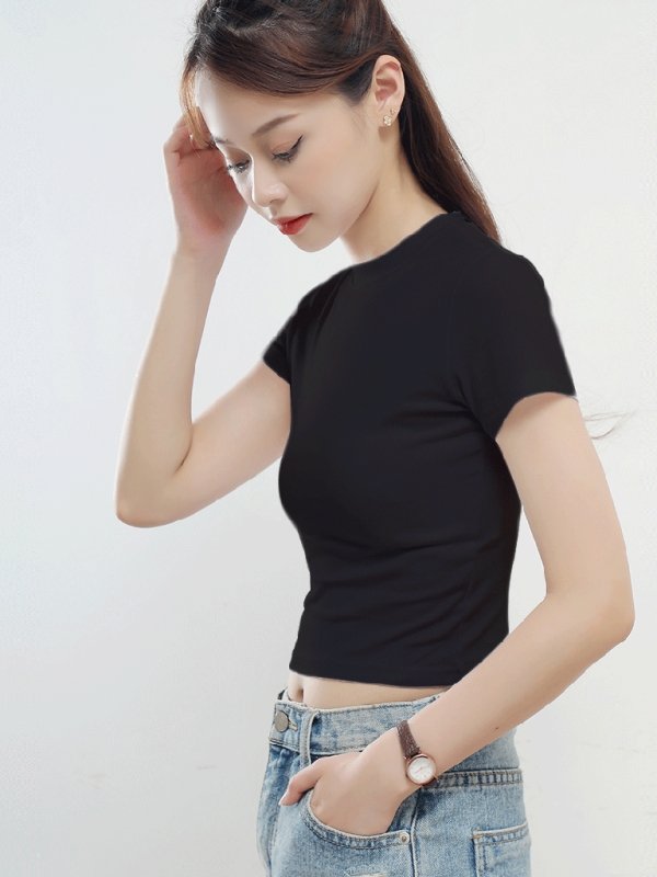 Levoire | Femme Col montant Haut à manches courtes