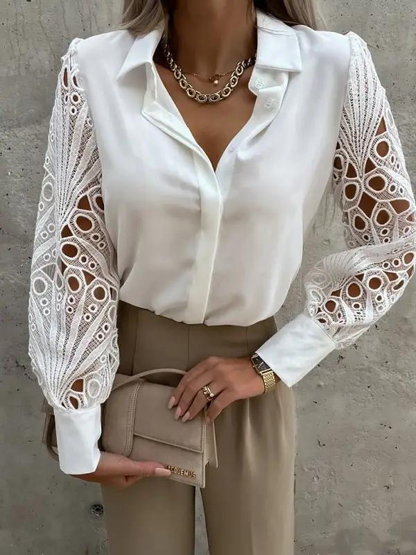 Levoire | Femme Panneau aigu Longue manche chemise Haut