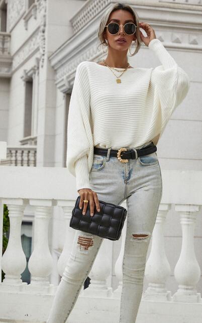 Levoire | Femme Pull Col Rond Détaché Pull Manches Longues Rohhvid sale blanc