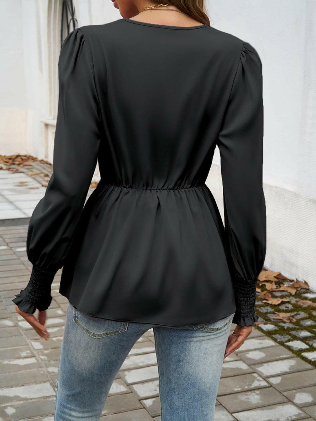 Levoire | Femme Blouse À Manches Longues Smockée Douce