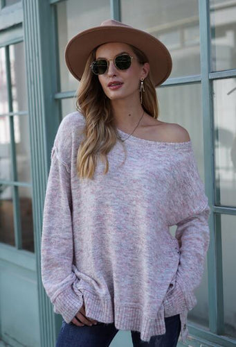 Levoire | Femme pull avec fentes latérales et boutons