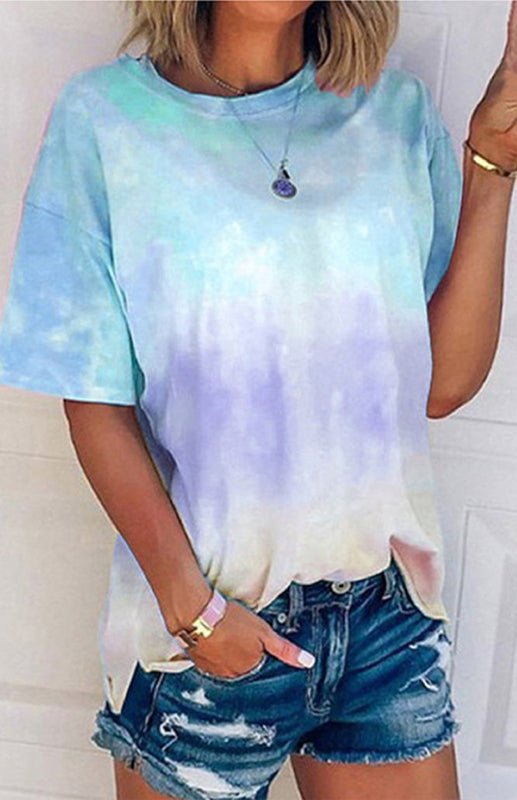 Levoire | Femme T-shirt Lache Imprimé Dégradé Tie Dye pour femmes