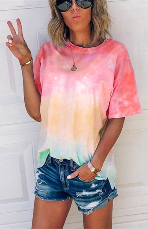 Levoire | Femme T-shirt Lache Imprimé Dégradé Tie Dye pour femmes