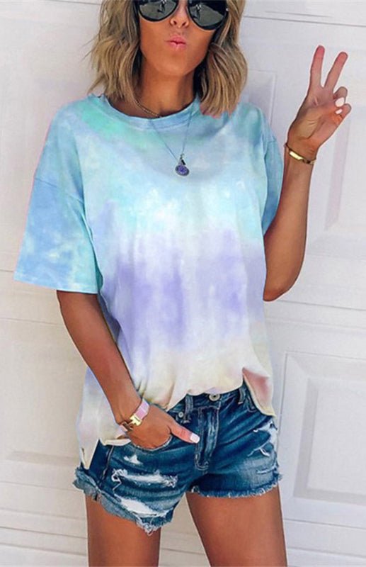 Levoire | Femme T-shirt Lache Imprimé Dégradé Tie Dye pour femmes