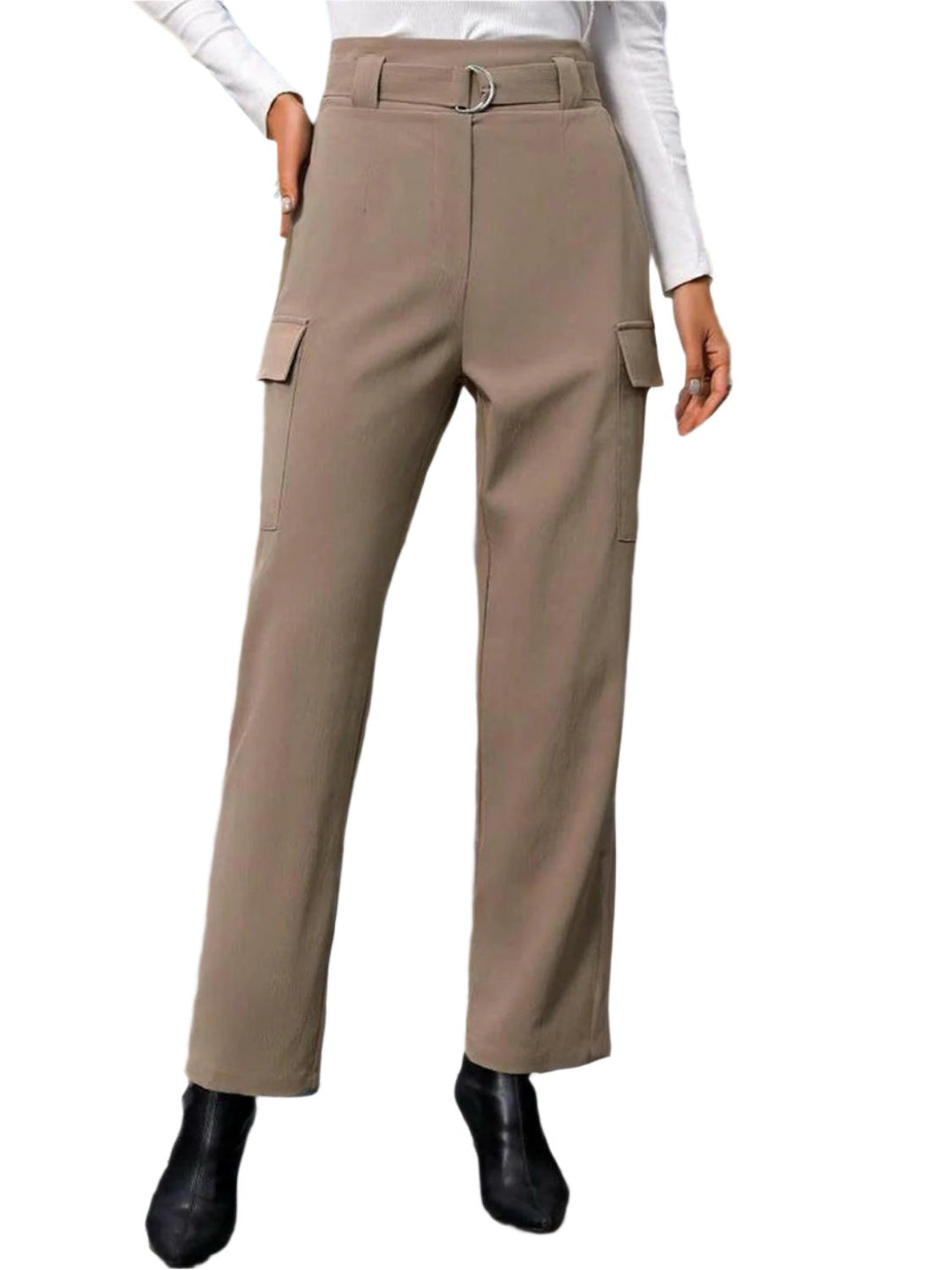 Levoire | Femmes Tendance Maintenant Pantalon Taille Haute Moka