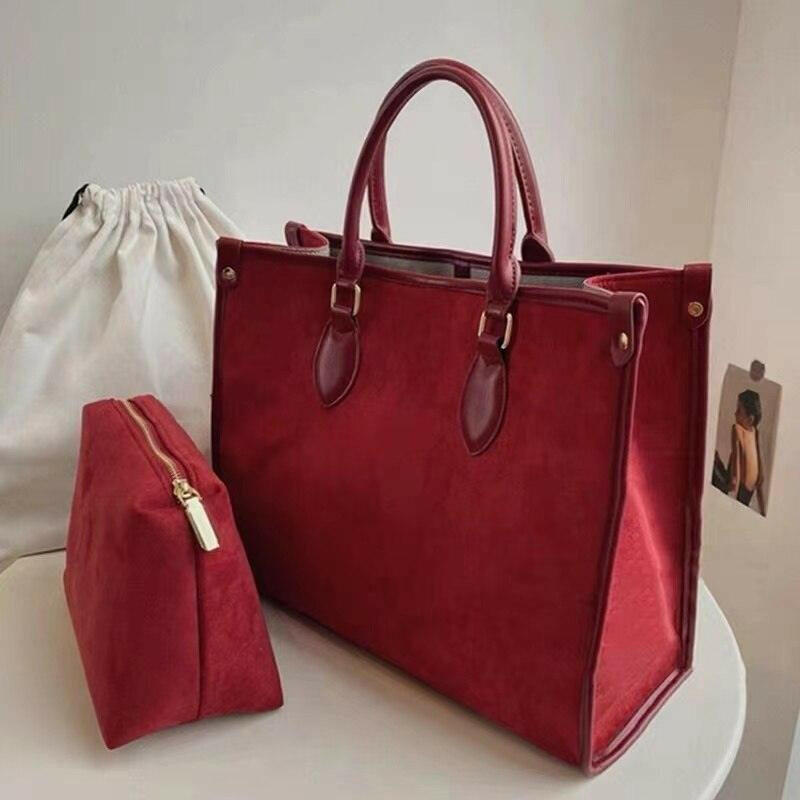Levoire | Femme Velours Grande Capacité Tote Titre standard