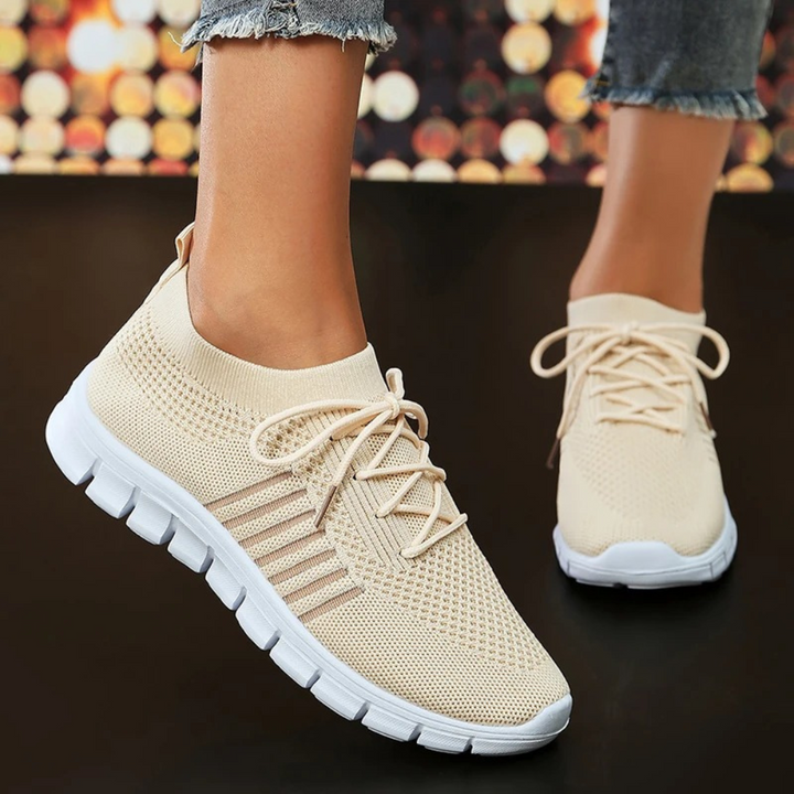 Levoire | Chaussures De Course Pour Femmes Légères Respirantes En Mesh Beige