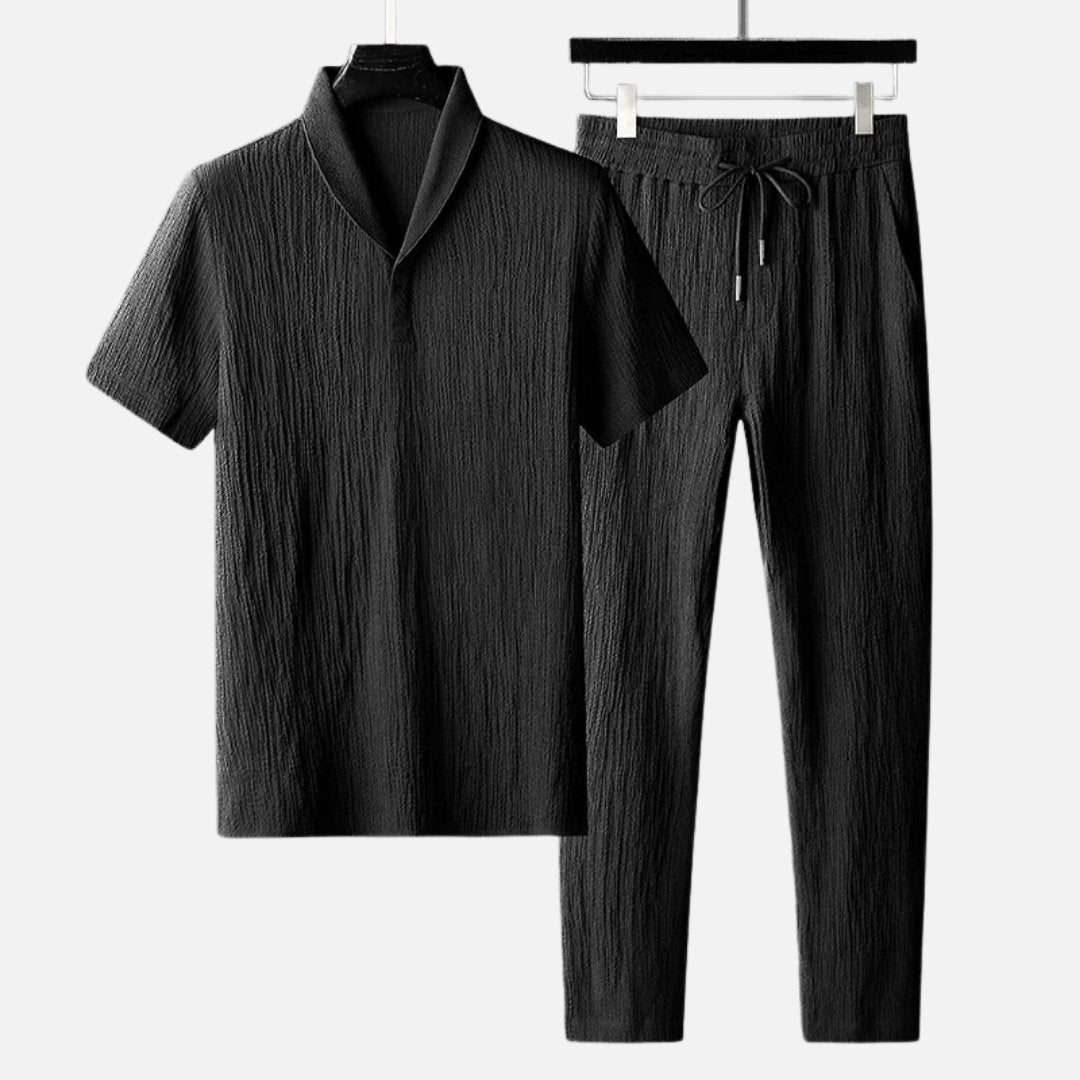 Levoire | T-Shirt En Lin Et Pantalon Noir