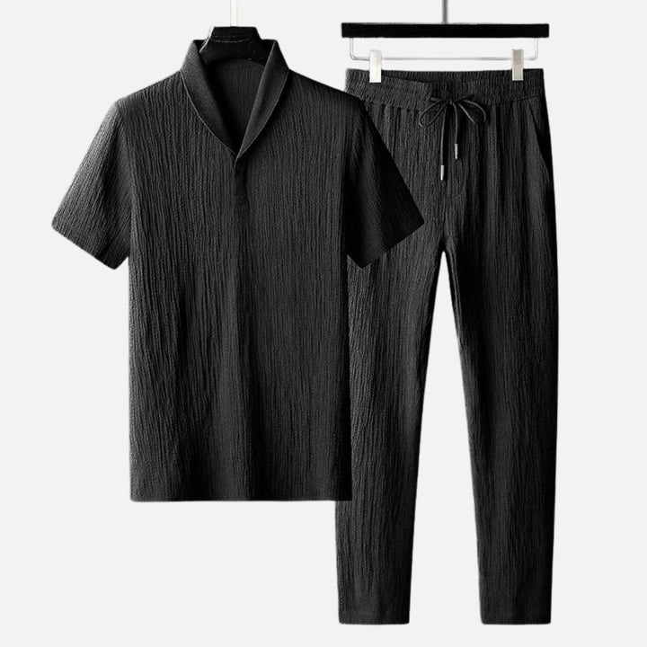 Levoire | T-Shirt En Lin Et Pantalon Noir