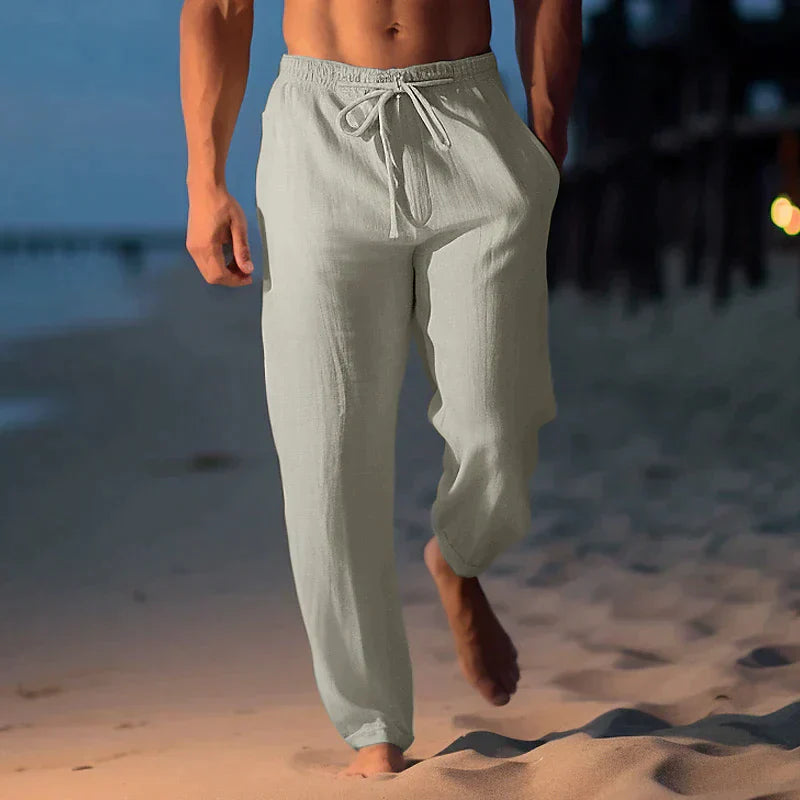 Levoire | Pantalons D'Été En Lin De Différentes Couleurs Gris clair