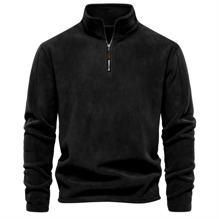 Levoire | Pull Fleece Avec Col Zippé Noir