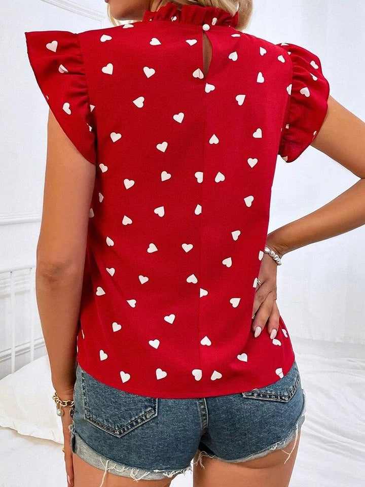 Levoire | Blouse Avec Motif Cœur Et Manches Froncées