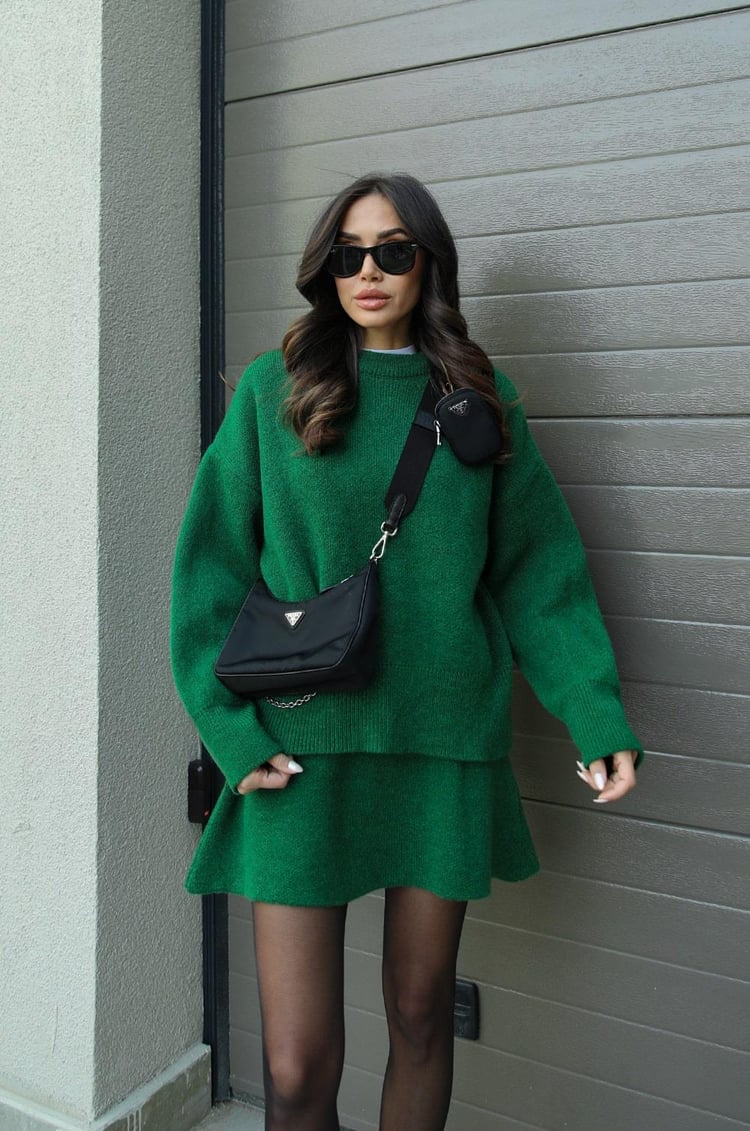 Levoire | Ensemble De 2 En Tricot Doux Vert