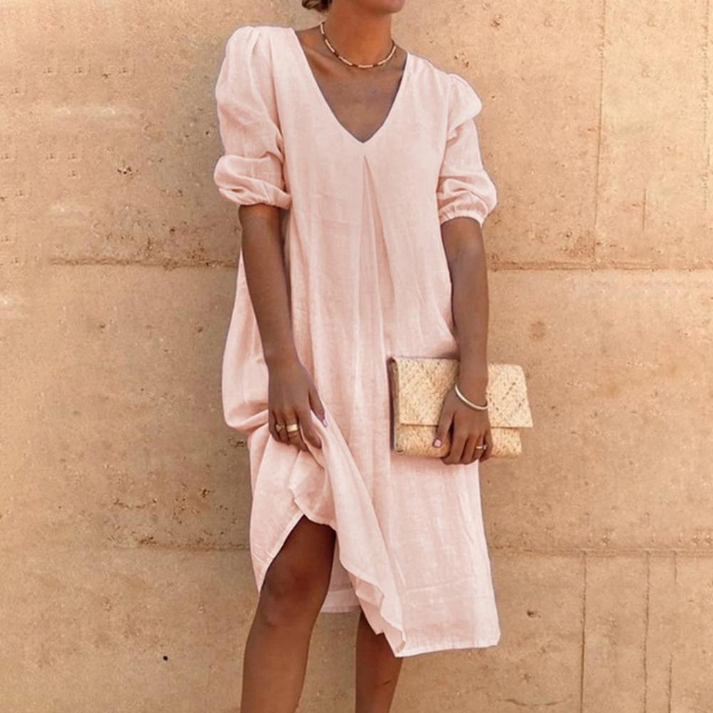 Levoire | Robe En Lin Élégante Orange