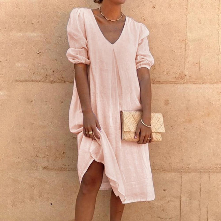Levoire | Robe En Lin Élégante Orange