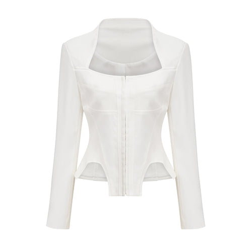 Levoire | Haut Corset À Manches Longues Blanches