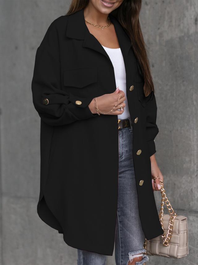 Levoire | Élégant Tendance, Long Chemisier Avec Look Laine Pour Femmes