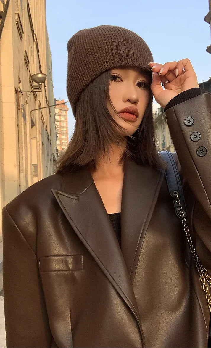 Levoire | Blazer En Simili Cuir Pour Femmes