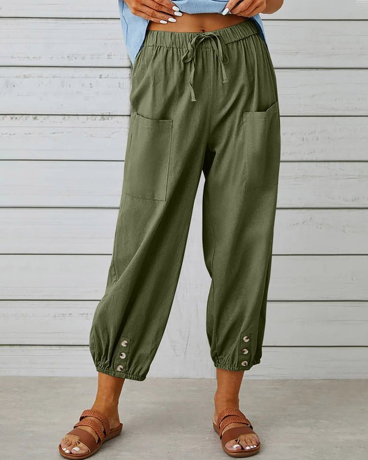 Levoire | Pantalon Taille Haute Vert olive