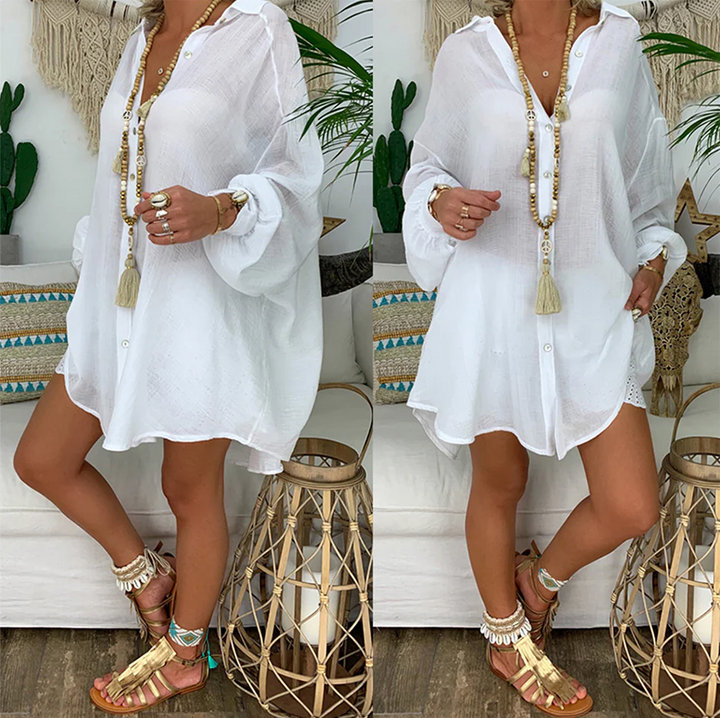 Levoire | Chemise en Lin et Coton avec Patte de Boutonnage