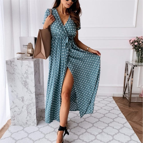 Levoire | Robe Bohémienne Maxi Dress Avec Fente Sexy